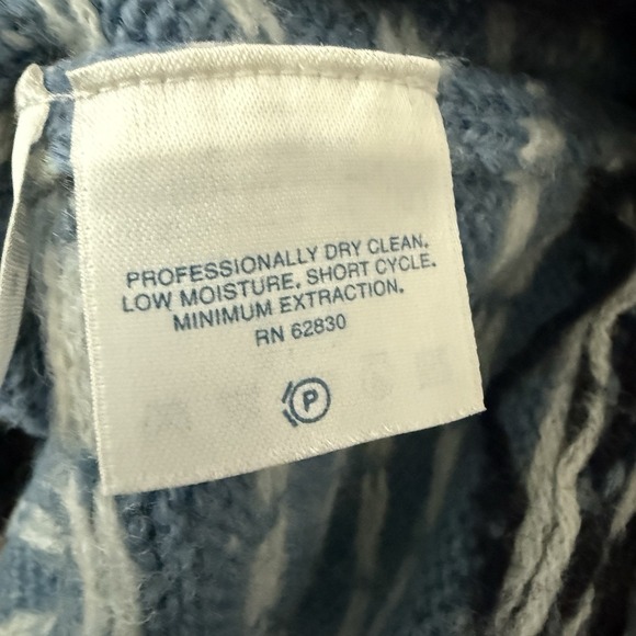 Lands End Fair Isle Wool Pullover Sweater Womens Small Mock Neck Classic Winter - Picture 7 of 8